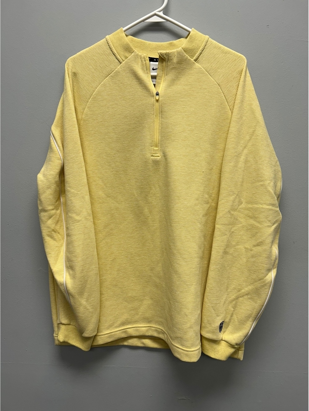 Nike Men's Yellow UPF 40+ Golf Pullover Half-Zip Sweater